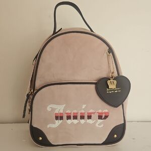 Juicy Couture Baby Pink and Black Backpack with Bold Design
